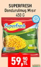 SUPERFRESH DONDURULMUŞ MISIR 450 G fiyat ve kampanya bilgisi